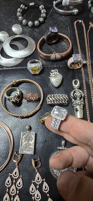 Cercei argint aurit roze