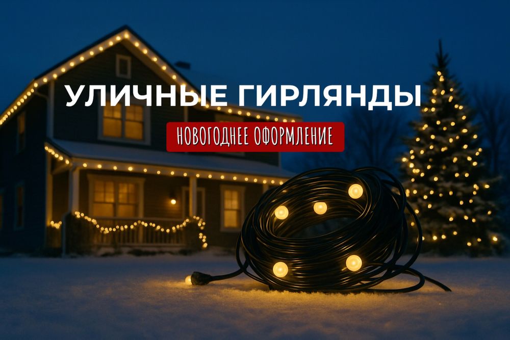 Гирлянды уличные оптом, дождик, водопад, новый год