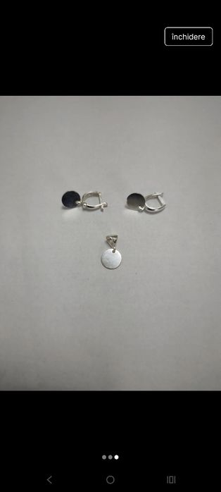 Set bijuterii Argint 925, cercei și pandantiv