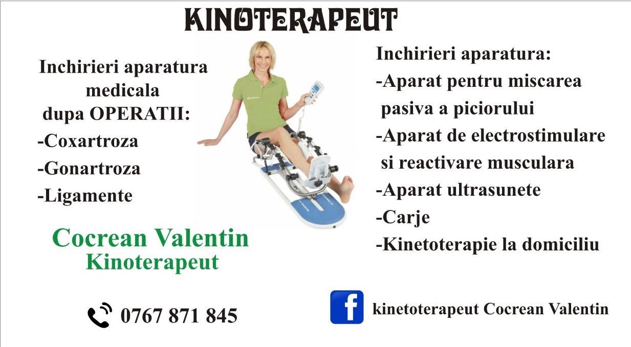 Kinetoterapie /masaj la domiciliu /inchirieri aparate recuperare