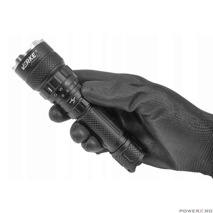 Lanterna din aluminiu, pentru iluminat, 1500 Lm 2000 Mah, Verke