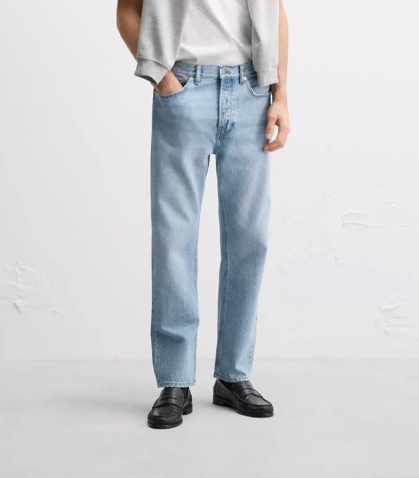 Дънки Zara , мъжки , размер 38 , Regular Straight-Leg Jeans