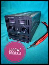 ПРОМО Инвертор ПЪЛНА СИНУСОИДА  6000w / 12000 w 24v - 220v Висок клас