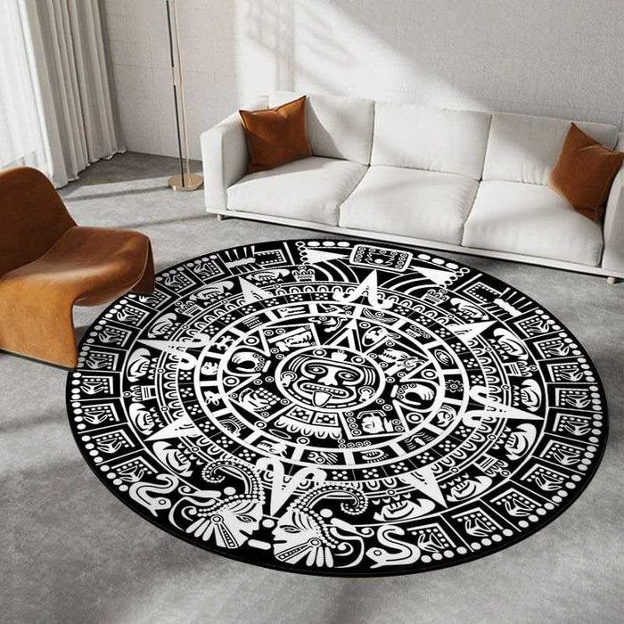 Коврики интерьерные,безворсовые,тонкие,с принтом круглые, от 0,8 м