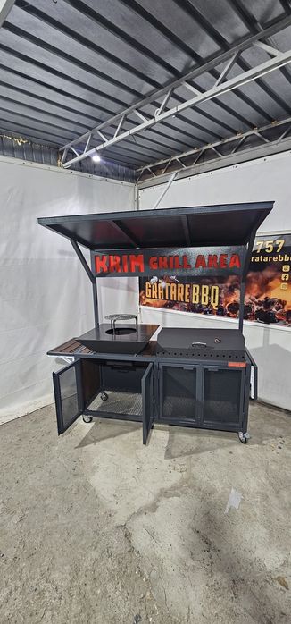 Grătar complet cu capac,plita de gătit spații de depozitare și acoperi