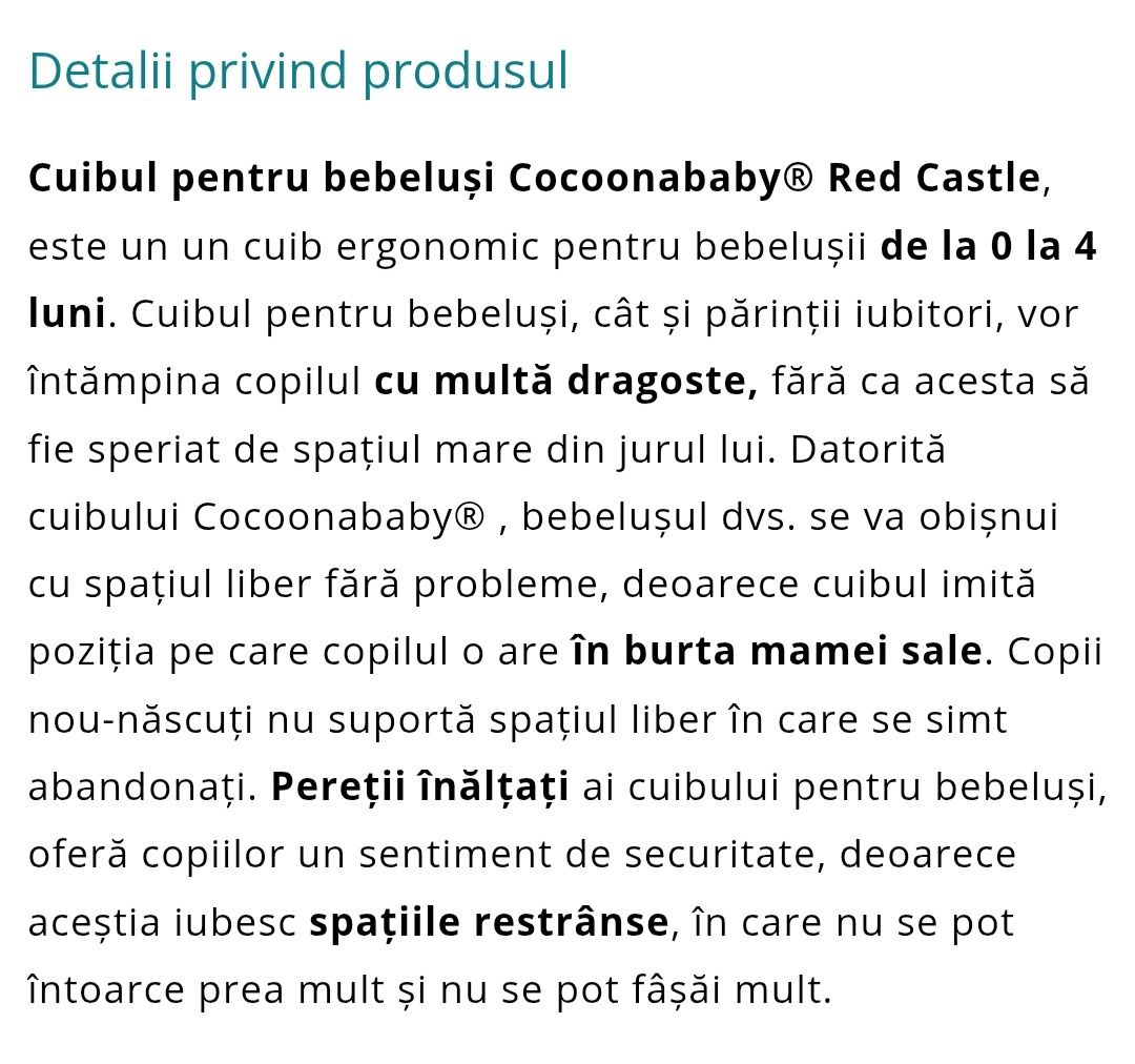 Vând Cocoonababy Redcastle Nou cu extra centură și husă
