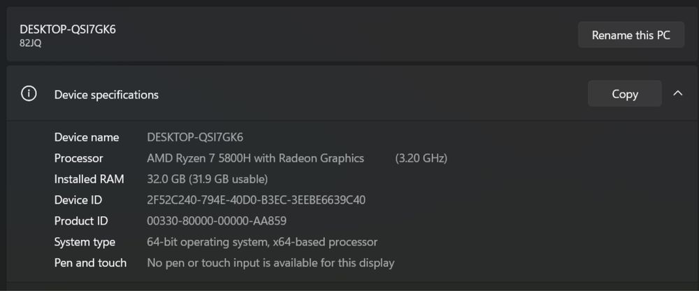 Laptop Gaming Lenovo rtx 3070 Ryzen 7 5800h 32 RAM 165hz rezolutie 2k