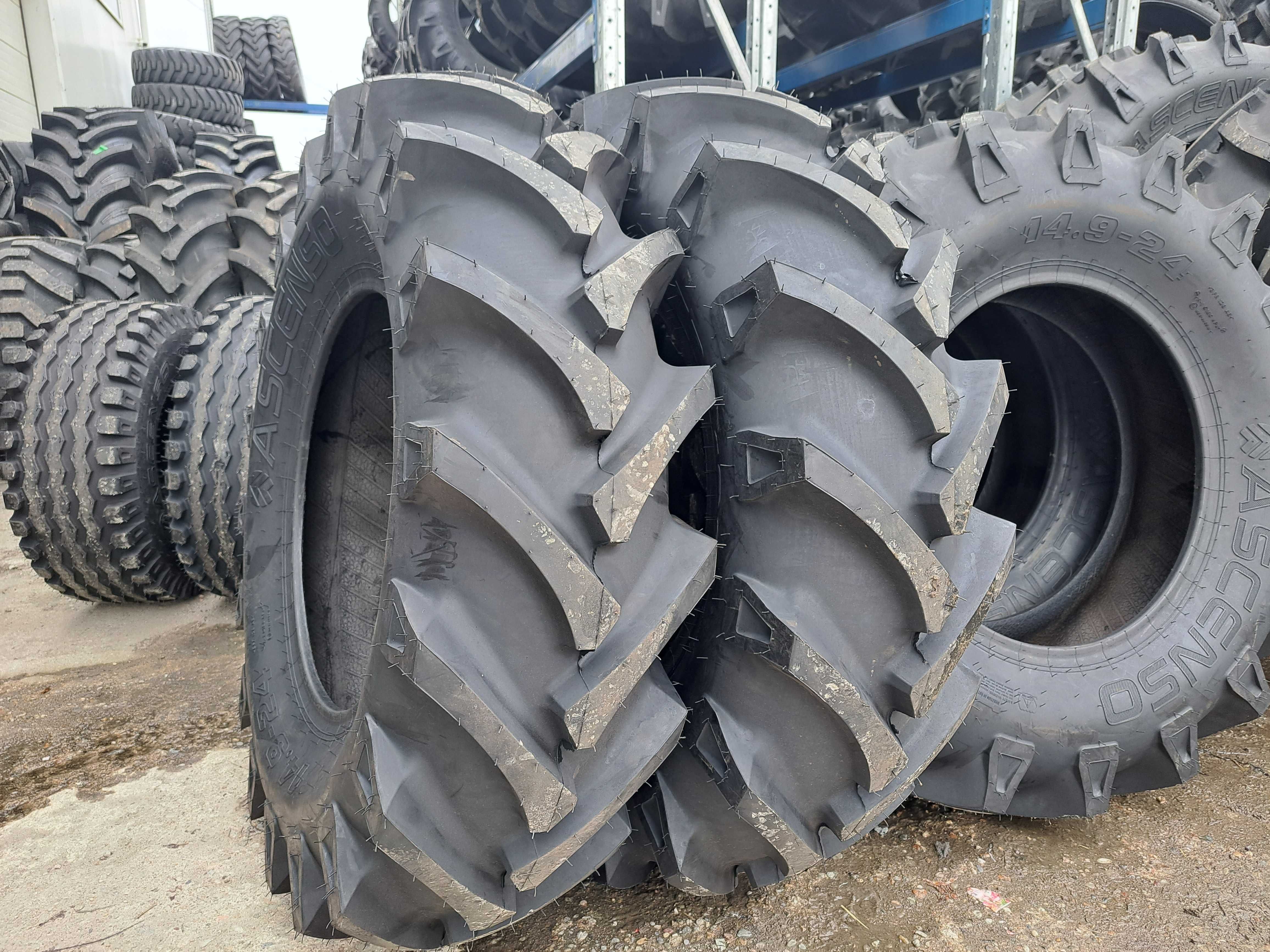 Anvelope noi 14.9-24 marca ASCENSO cu 8 pliuri cauciucuri TRACTOR