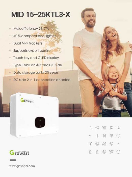 Growatt MID 25KTL3-X 25kW ON GRID Trifazat NOU!