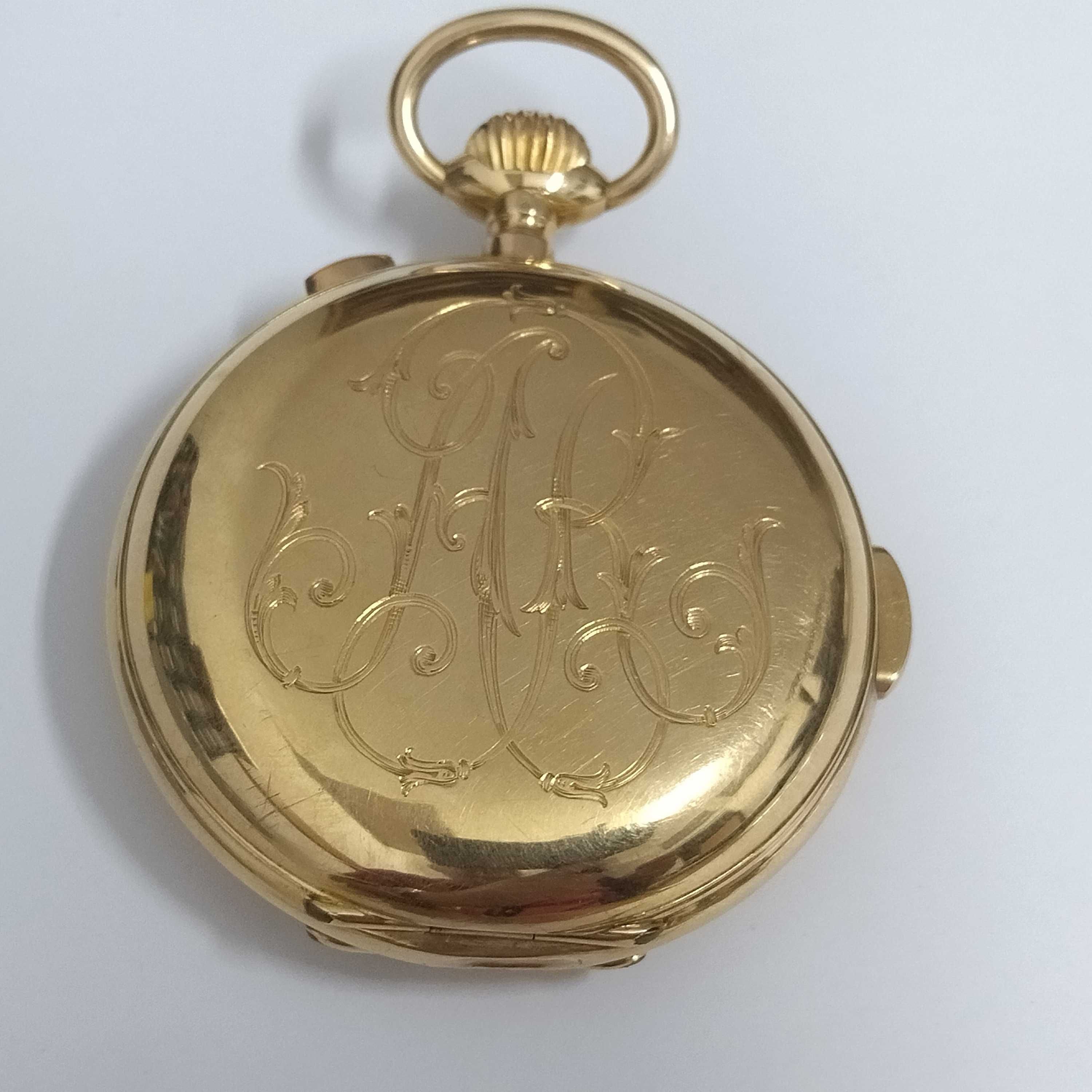 INVICTA Minute Repeater Pocket Watch, day/date, moonphase, chrono, 18k