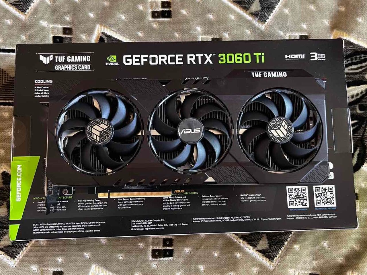 Видео карта ASUS GeForce RTX 3060 Ti 8GB TUF Gaming V2 OC