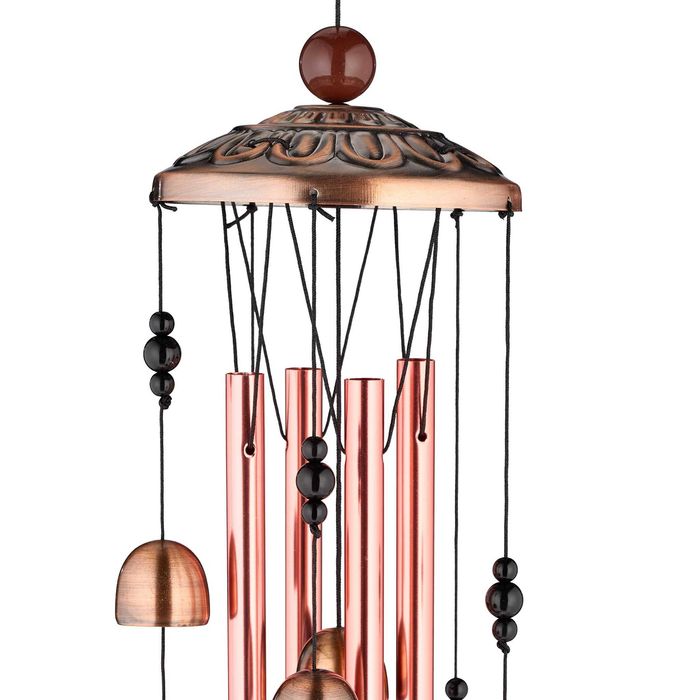 Clopot de vant din metal cu elefanti decor Feng Shui 90 x 11.5 cm