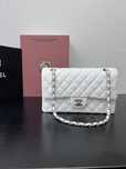 Geanta Chanel classic 25cm caviar alb, Premium