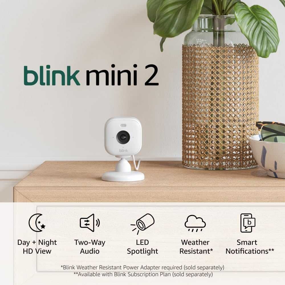 Камери Blink Mini 2 HD 1080p Нощно Виждане Сензор за Движение ALEXA