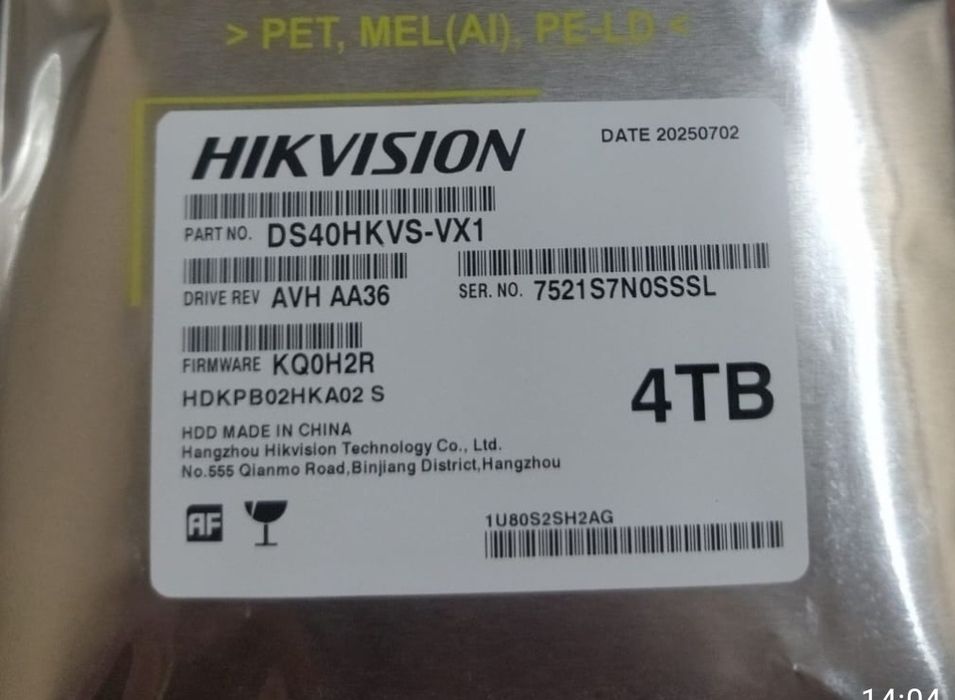 HIKVISION/жёсткий диск/4TB/видеонаблюдение/видеорегистратор
