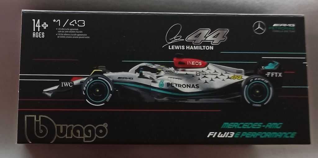 Macheta Mercedes AMG W13 Hamilton Formula 1 2022 - Bburago 1/43 F1