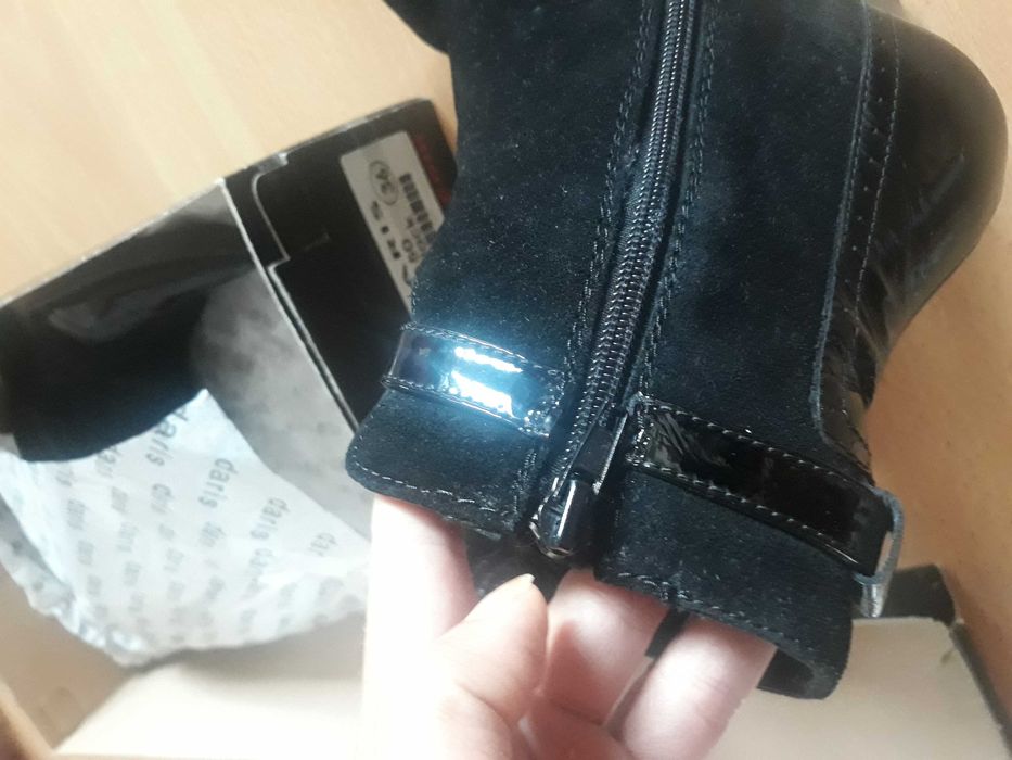 Дамски боти от естествен велур и лак "Daris"