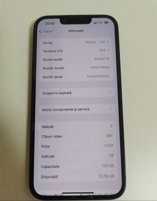 Vand iphone 14 intro stare excelentă