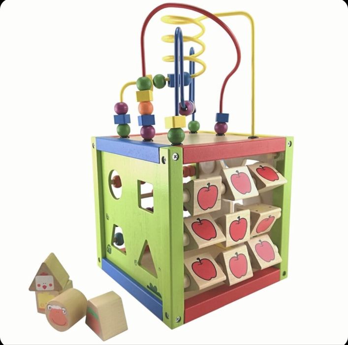 Дървен дидактически куб