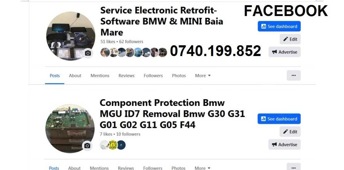 Bmw G30 G20 G01 G02 G05G06 Reparatie unitati navigatie Bmw Mgu id7 id8