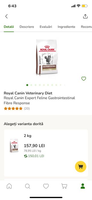 Mâncare pisică Royal Canin Gastrointestinal Fibre Response