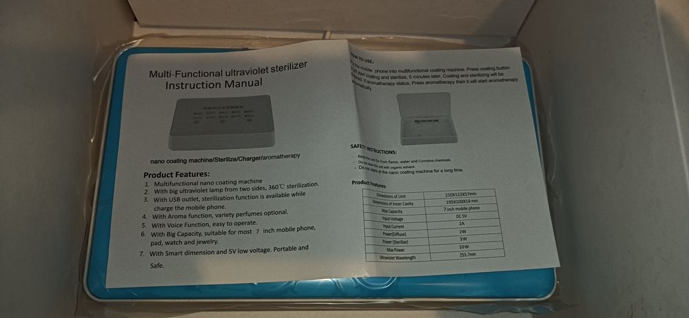 sterilizator uv albastru-alb