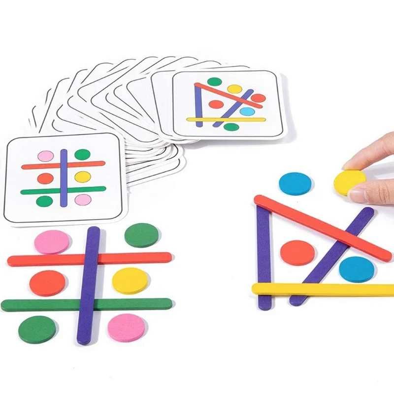 Детски Монтесори пъзел Дървена 3D игра-мозайка