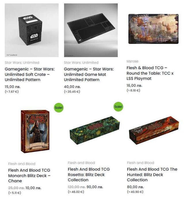 Flesh and Blood, Magic: The Gathering, Pokemon, Star Wars: Unlimited