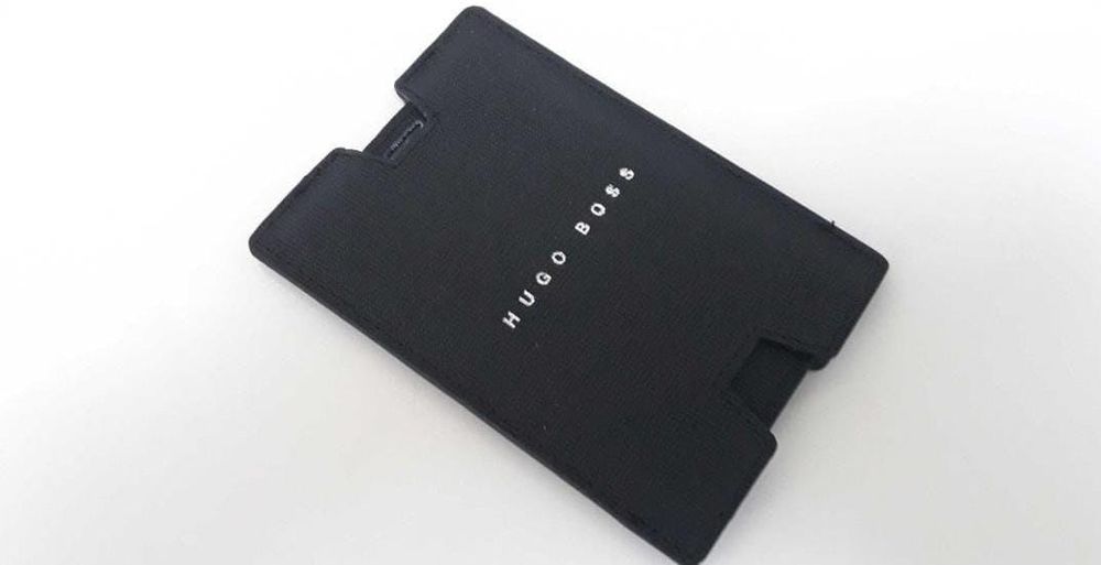 Eticheta bagaje valiza din piele, Hugo Boss