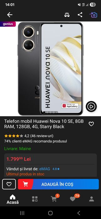 Huawei nova 10 SE cutie PENTRU PIESE