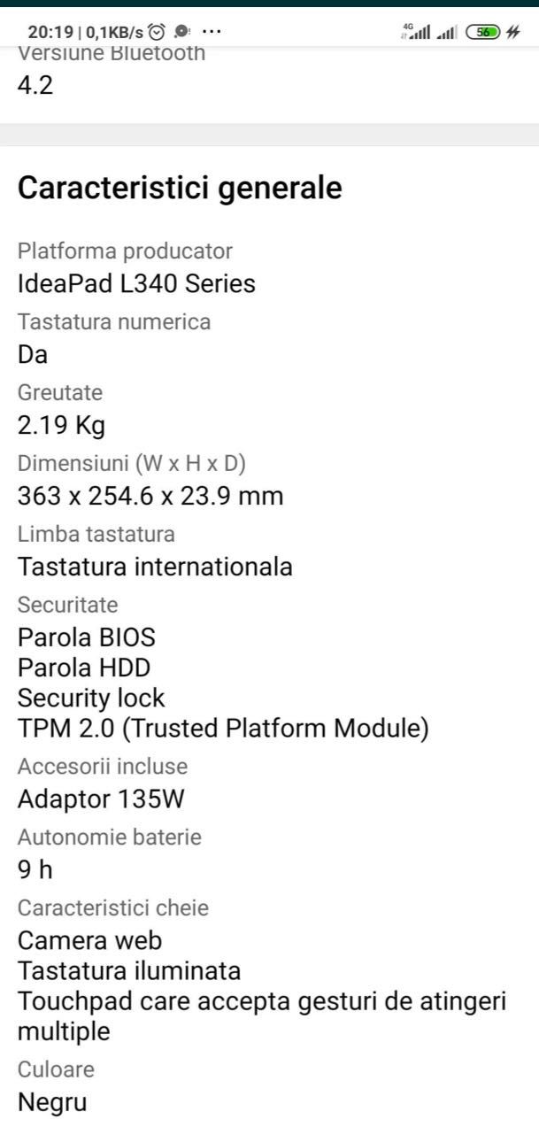 Laptop Lenovo L-340 I5 GTX 1050
