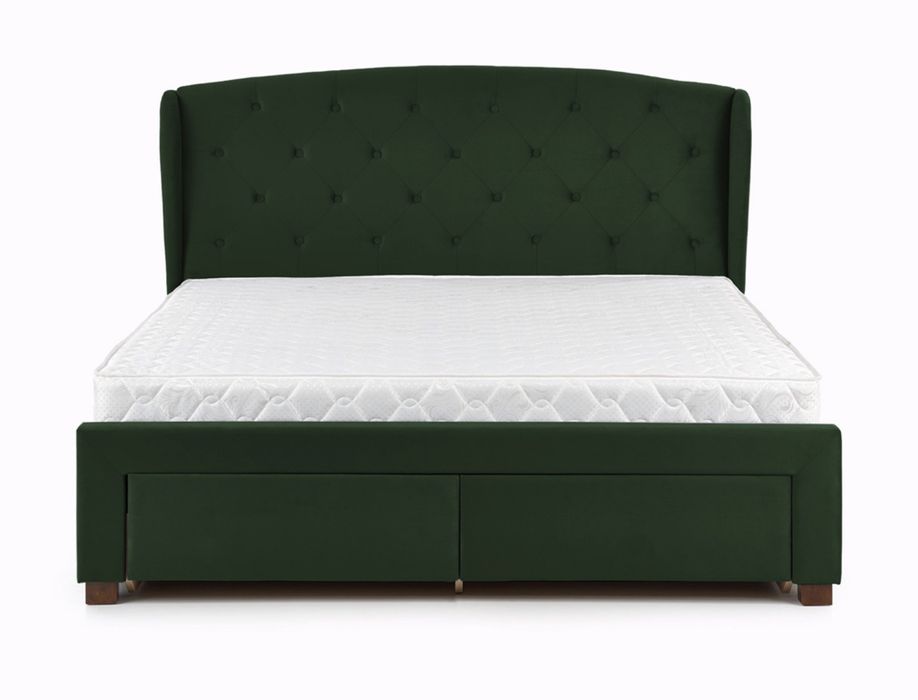 Тапицирано легло Sabrina Тъмнозелено 160