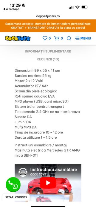 Masinuta electrica Mercedes