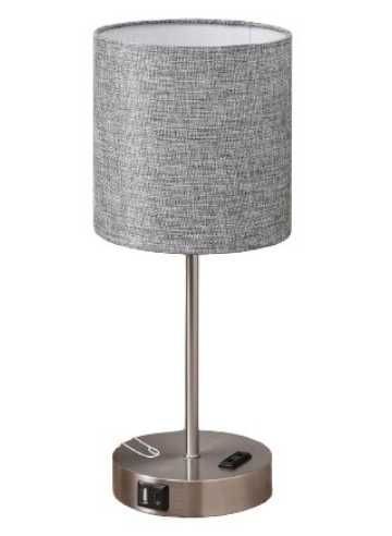 Lampa LED EDISHINE, tactila, cu incarcare USB, abajur gri