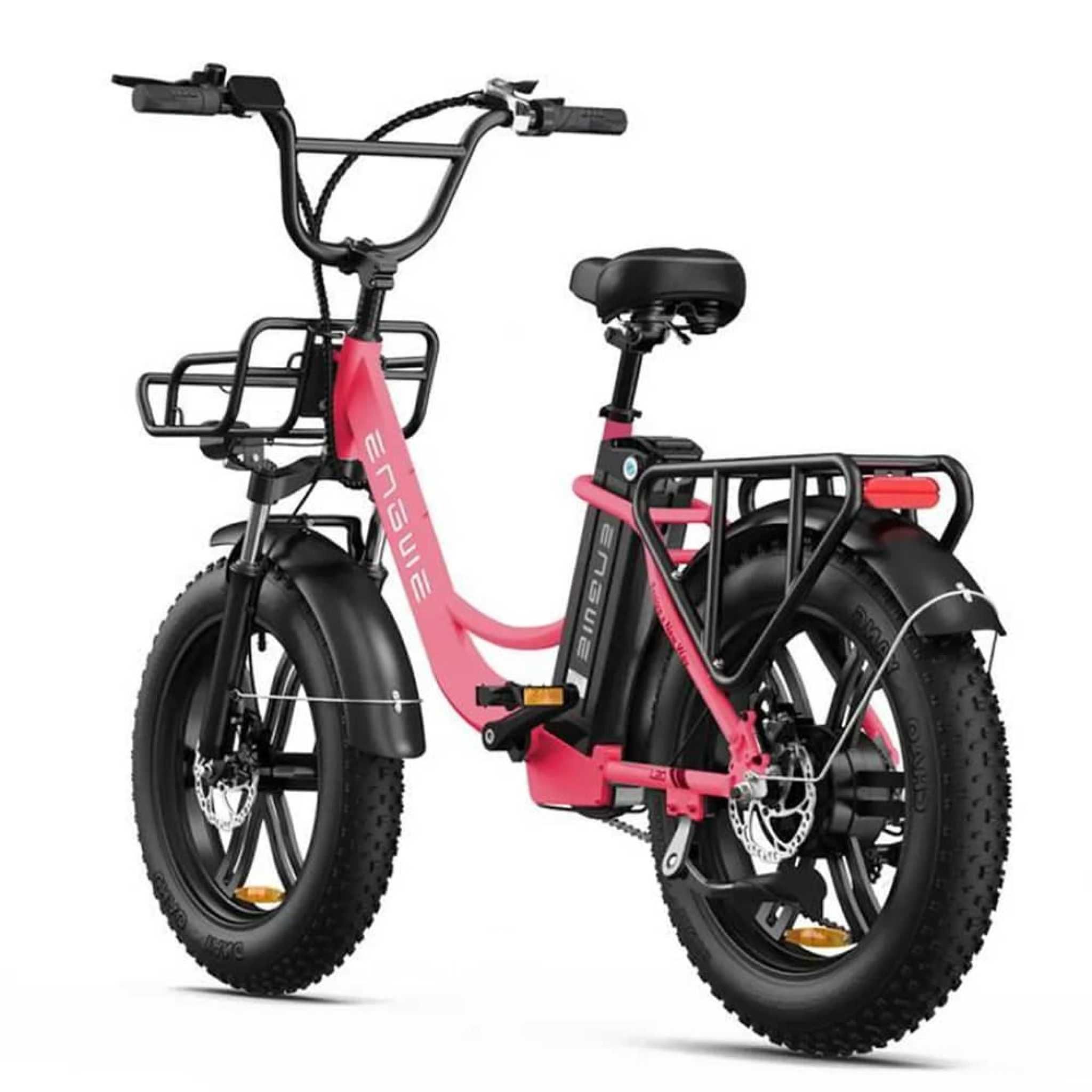 Bicicleta Electrica Engwe L20 Roz,, baterie 48V/13Ah, autonomie 140km