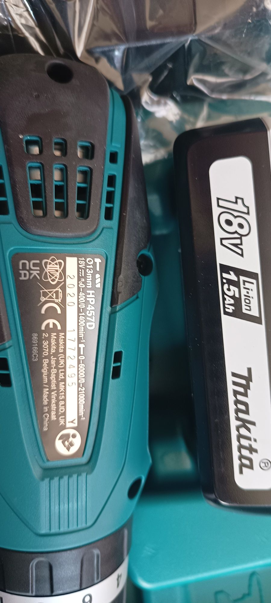 Акумулаторен ударен винтоверт MAKITA HP457DWE, 18 V, 1.5 Ah, 1400 уд/м