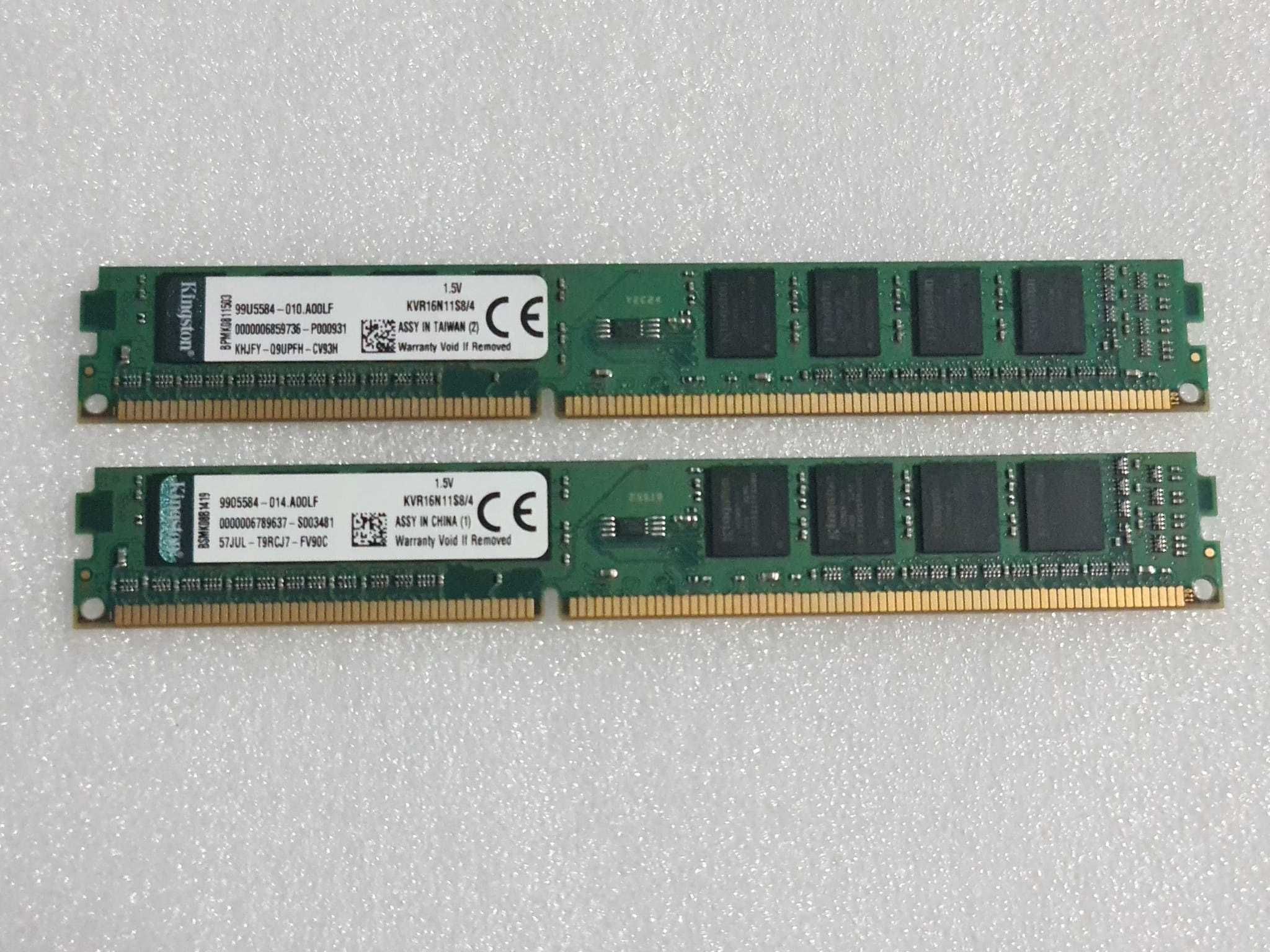 Memorie RAM desktop Kingston 4GB, DDR3, 1600MHz, Non-ECC, CL11, 1.5V