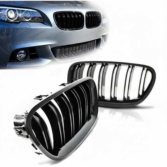 Бъбреци Решетки За БМВ / BMW F10 F11 Черен Гланц Лак М5 Тип След 2010