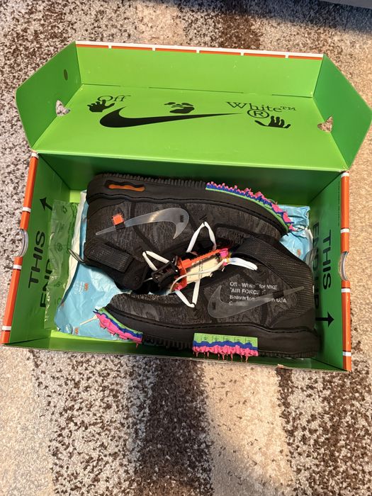 Vind incaltari nike  off-white X Air Force 1 Mid Black