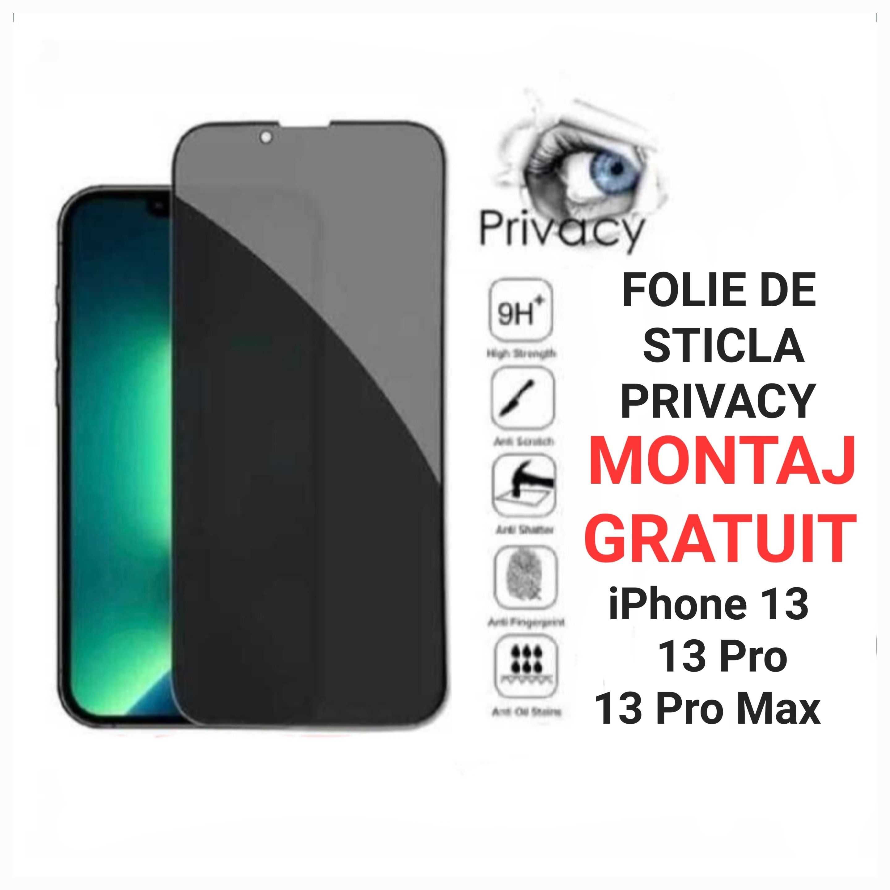 Folie Sticla Privacy iPhone X , XS , XR , XS Max - Tempered Glass Full