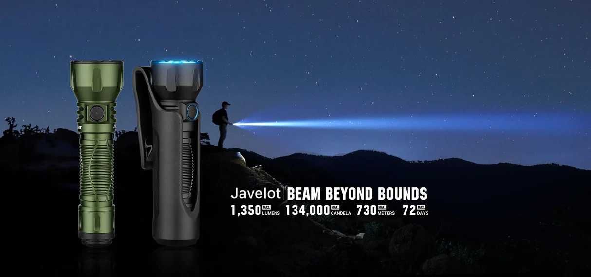 Lanterna LED OLIGHT Javelot model nou cu rază lungă de acțiune și toc