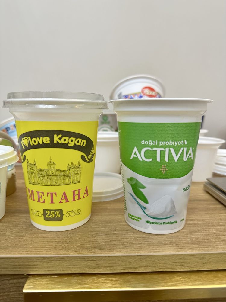 Стаканчик тара для кефира , qaymoq , kefir idish  простаквашино сливки