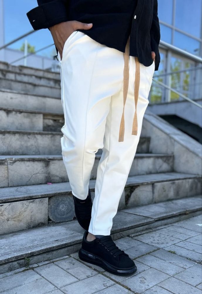 Pantaloni Piele cu siret lung! Calitate premium!