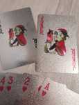 Pachet cărți de joc poker argintii, cu foita de aur 24kt,din plastic,