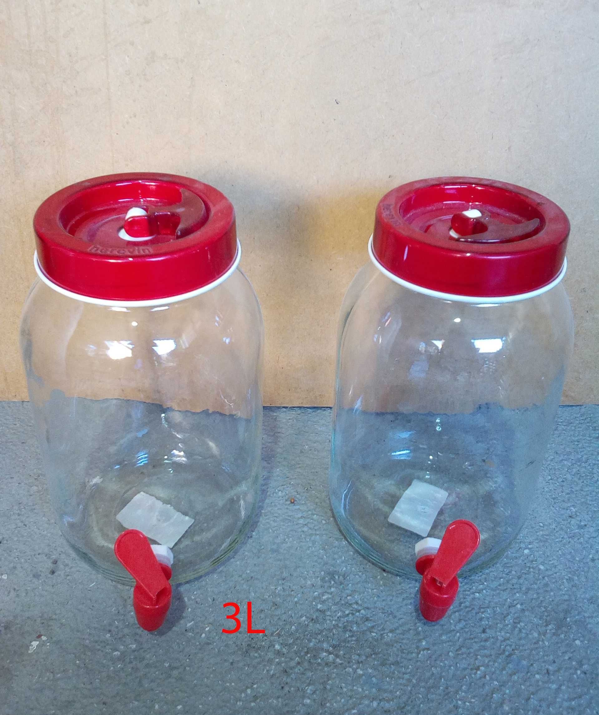 Vand Dispenser din sticla transparenta cu capac 3Lx4buc -noi