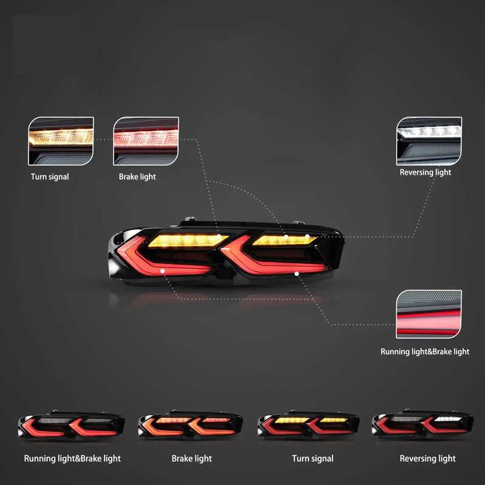 Стопове с динамични жълти мигачи за Chevrolet Camaro след 2019