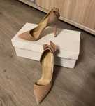 Pantofi nude, piele intoarsa, masura 34