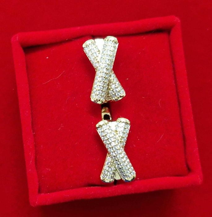 GP89,cercei placati aur 14k,incuietoare sigura, model superb,zirconii