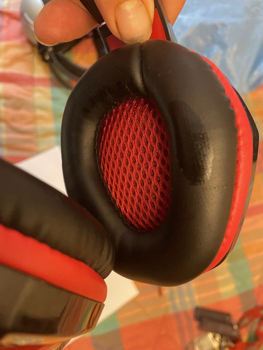 Căști Gaming PLATINUM (Negru/Roșu) cu Microfon - Jack 3.5mm