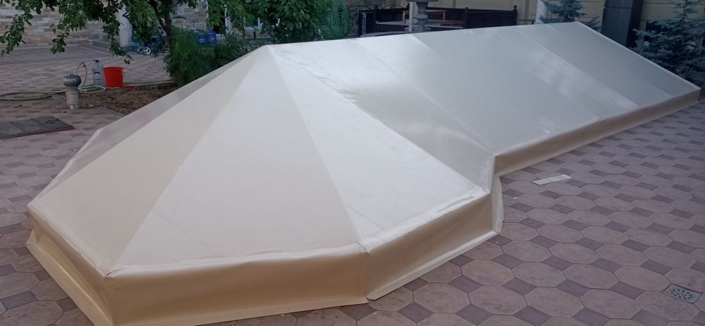 Баннер банер бассейн тент салафан соя сетка установка